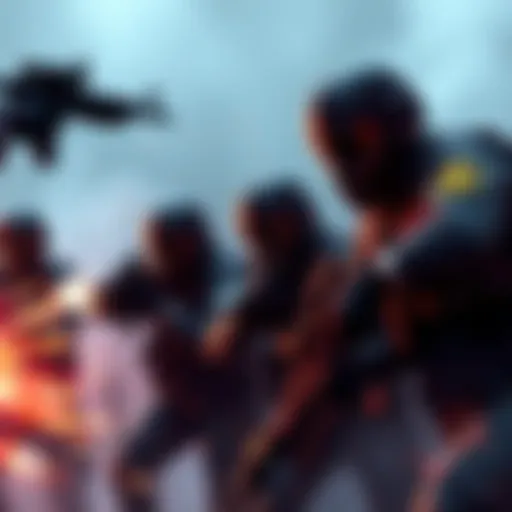 A group of players in tactical gear facing multiple opponents in a high-stakes extraction shooter match