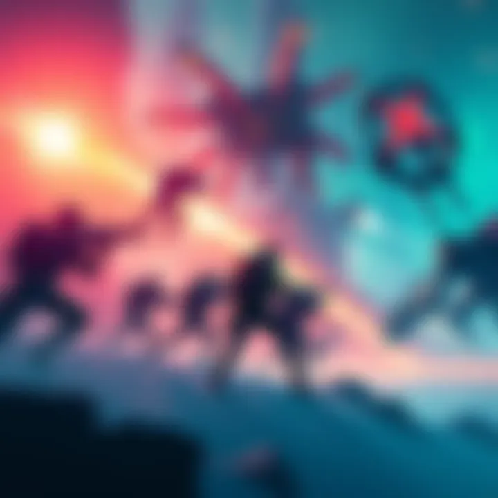 A group of players facing a challenging encounter in Digistruct Peak, showing their determination and teamwork.