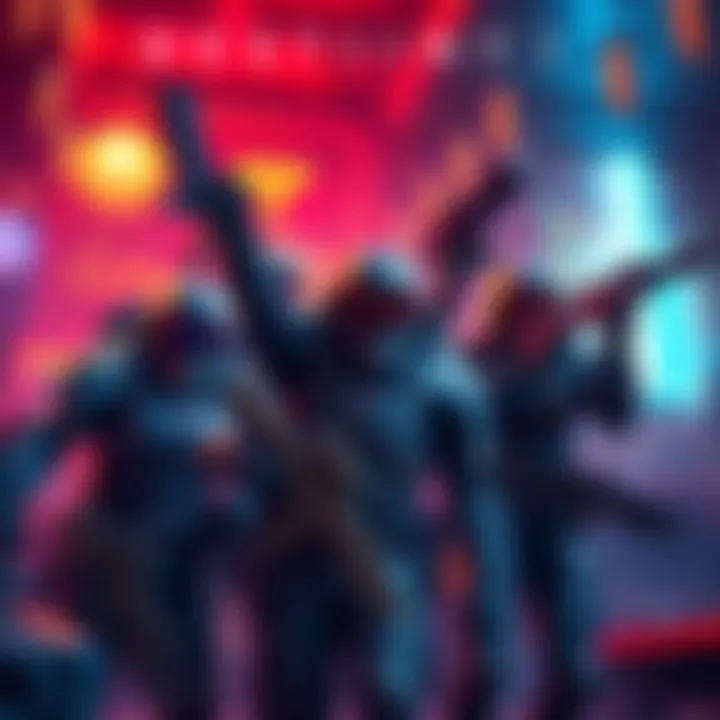 Group of players with characters from Destiny 1, celebrating in a nostalgic environment with weapons and gear from the game.