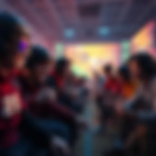 A group of players engaged in various recent game modes, showcasing their excitement and interaction with the gameplay.