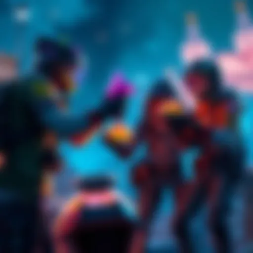 Players sharing valuable in-game items during pre-expedition friendlies, showcasing excitement and teamwork.