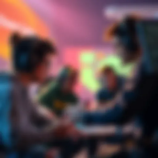 A group of gamers discussing strategies while playing together, focused on building a skilled team for better gameplay.
