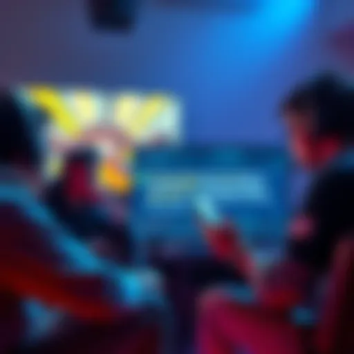 Group of gamers expressing frustration while playing a video game, showing error message on screen