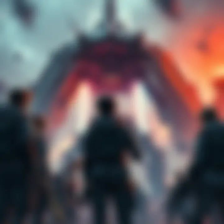 A group of players looks disappointed while standing at a Rift Anomaly, showing lack of enthusiasm and low player count.