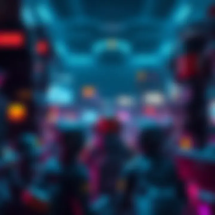 A group of players surrounded by stacked video game equipment, showing frustration over a high requirement that limits gameplay enjoyment.