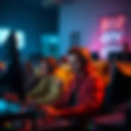 A group of gamers looking bored while playing an extraction shooter game on their computers