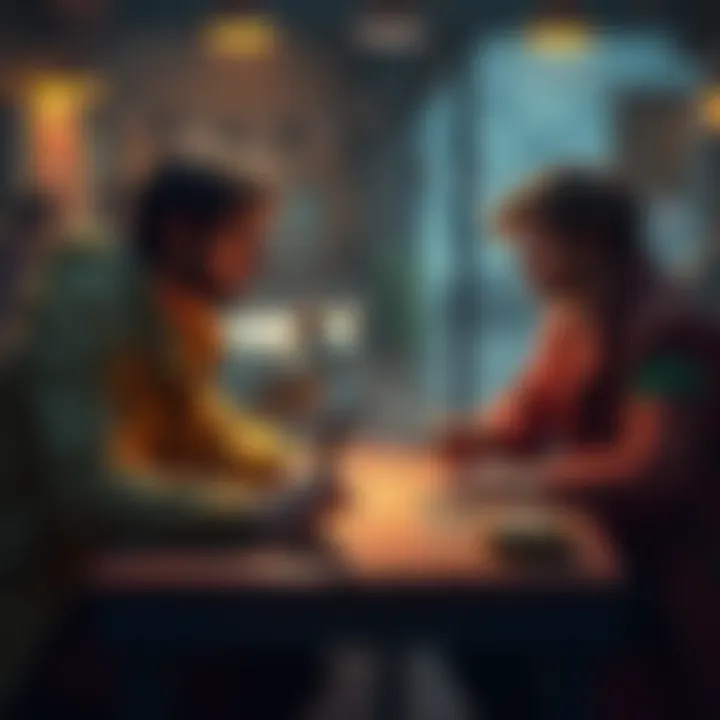 Two players in a tabletop game strategizing to protect their adopted wolves from permadeath.