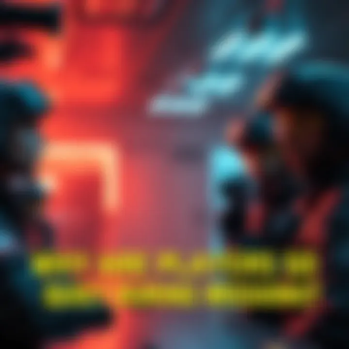 A group of players in a game lobby looking serious and not talking to each other during a mission