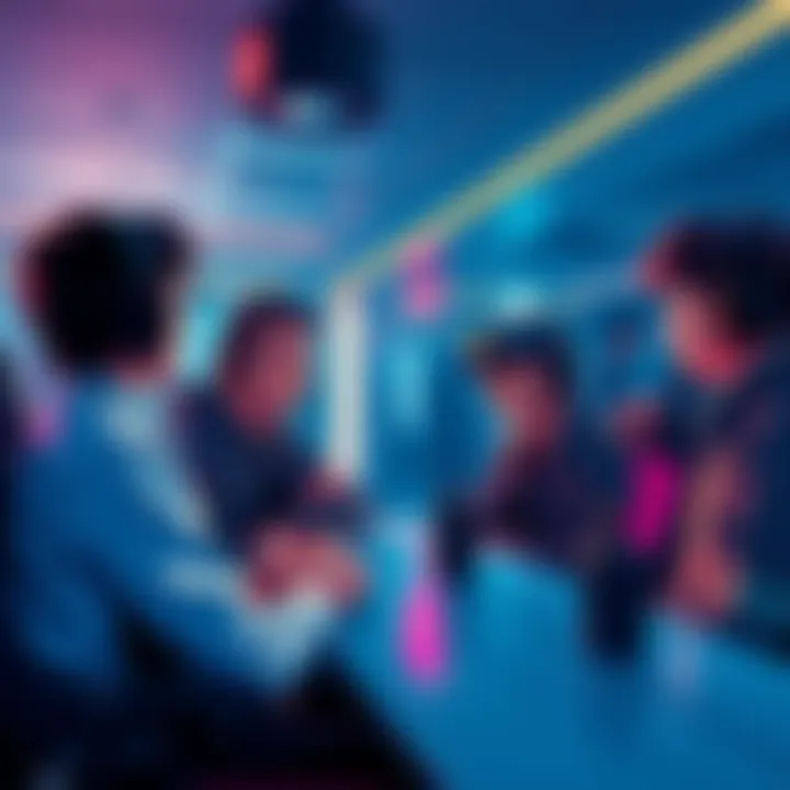 A group of players discussing their frustrations over rank disparities in a gaming lobby, highlighting concerns about skill levels