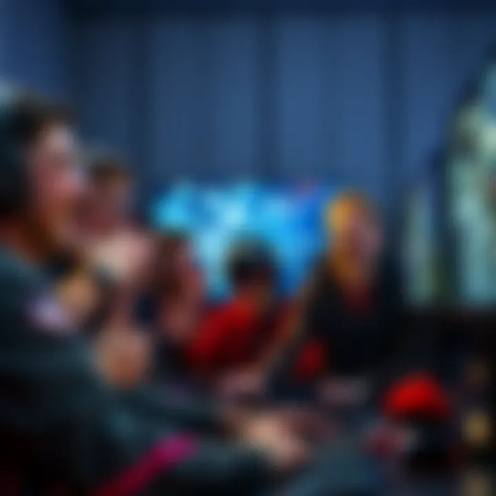 Players Reacting to Game Nerfs A group of gamers expressing funny reactions in front of their screens after hearing news of nerfs in a Digital Extremes game, featuring laughter and animated discussions.
