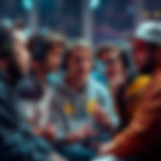 A group of players discussing the controversial skin design in a gaming forum, with expressions of disappointment and frustration.