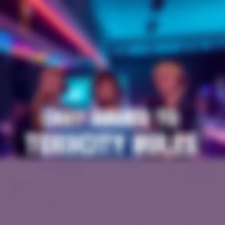 A group of gamers discussing chat rules and toxicity in a game lobby, showing mixed emotions about strict ban policies.