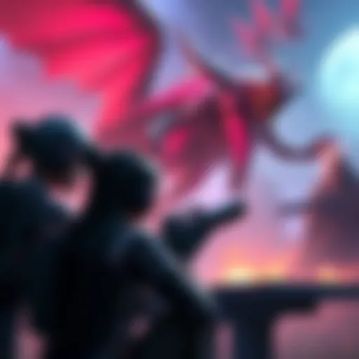 Players Team Up Against the Matriarch A group of players collaborating in an online game to take down the Matriarch, showing teamwork and unity.