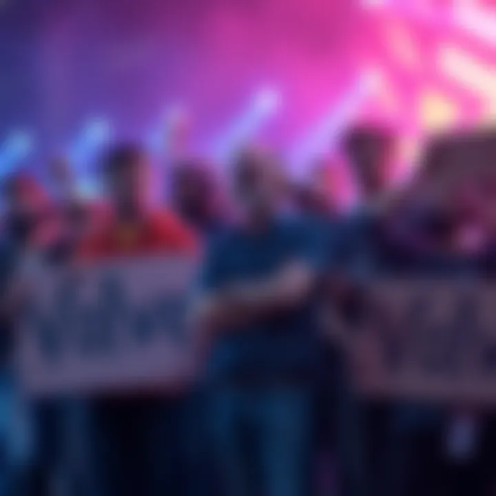 Group of gamers expressing frustration towards Valve, holding signs and banners