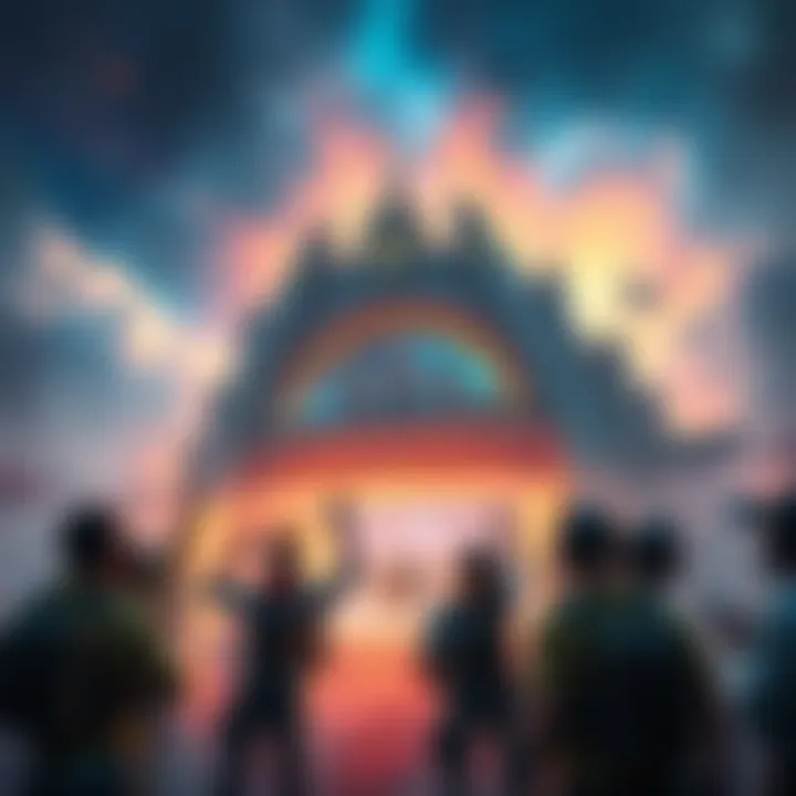 Group of players excitedly discussing the thrilling outpost map in a gaming setting