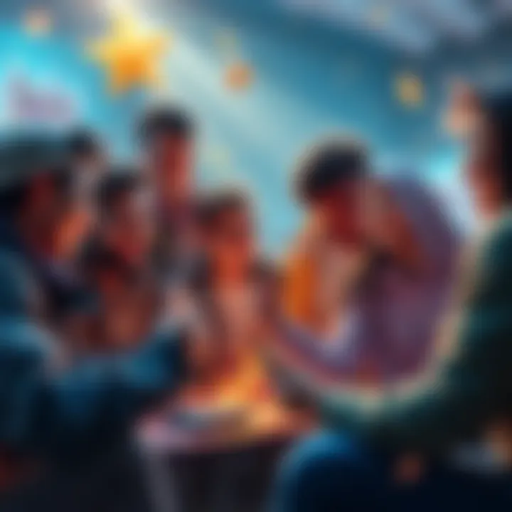 Group of players joyfully sharing their experiences of opening gaming packs with unexpected critters inside