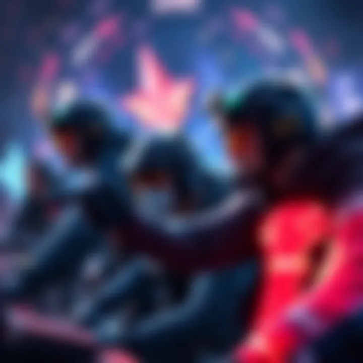 A group of players engaged in intense PvP battle in the game Arc, showcasing team strategies and solo tactics.