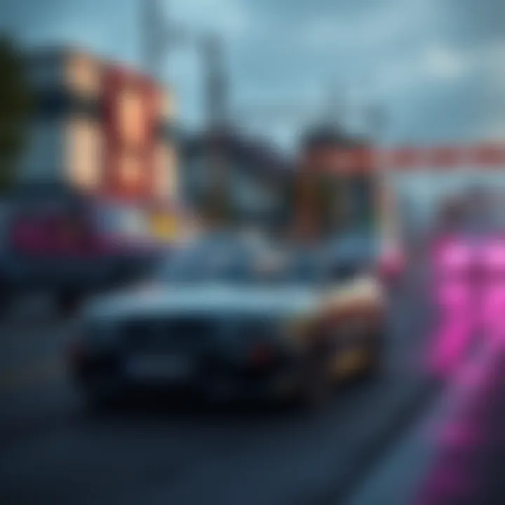 Players with Default Car Group of players using default car and street pickups in a game setting