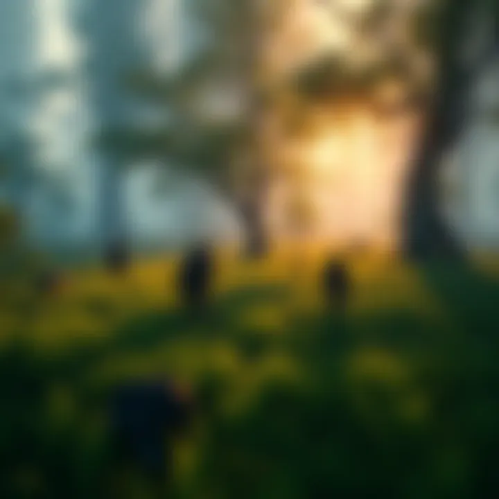 Group of players spawning together in a lush green environment of Dire Marsh