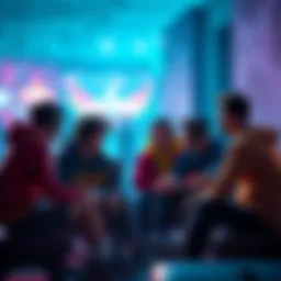A group of players sitting together, talking about their feelings on the game's recent ending and future participation.