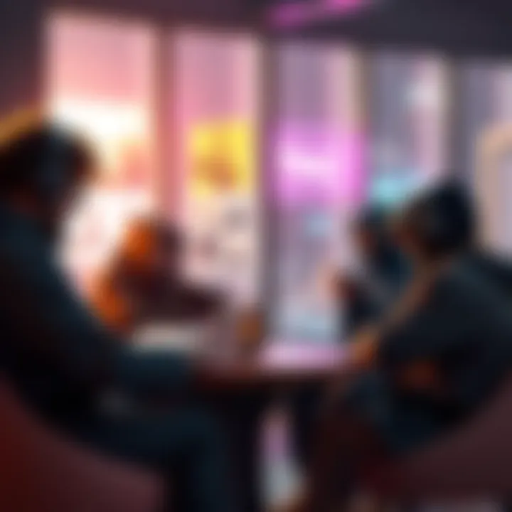 Players discussing Sniper Assassin game mode A group of gamers sharing opinions about the Sniper Assassin game mode in a casual setting