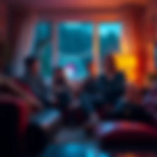 A group of players visibly moved while playing a game in a cozy living room, reflecting the emotional story they are experiencing.