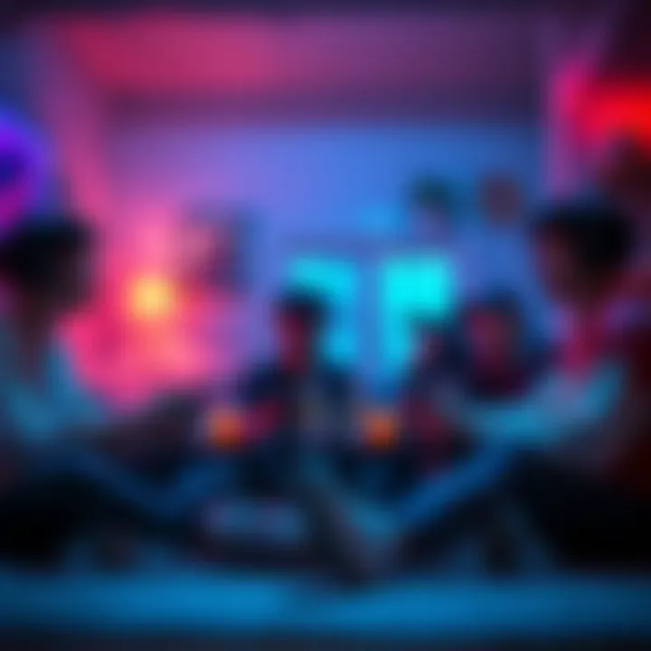 Group of gamers sharing their experiences of the God of Diabetes game in a cozy setting while avoiding spoilers