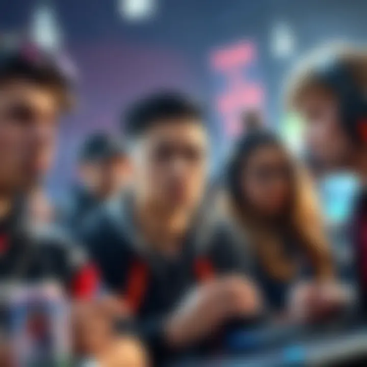 A group of gamers looking concerned while discussing event problems and missed points