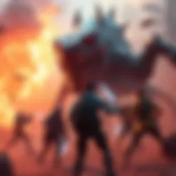 Six solo players unite to strategize and attack a giant Leaper in a dynamic gaming scene