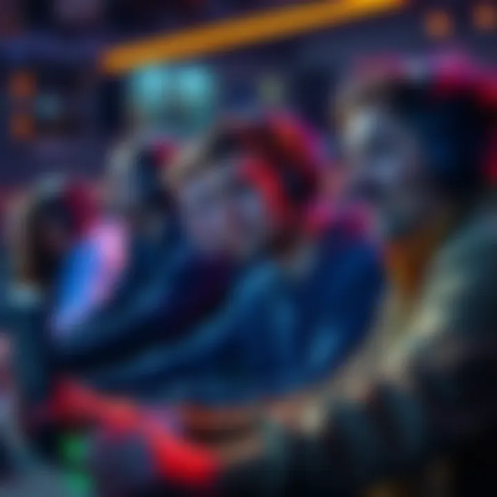 A group of diverse gamers looking frustrated as one player disconnects during an online match, showing the impact of leavers on gameplay.