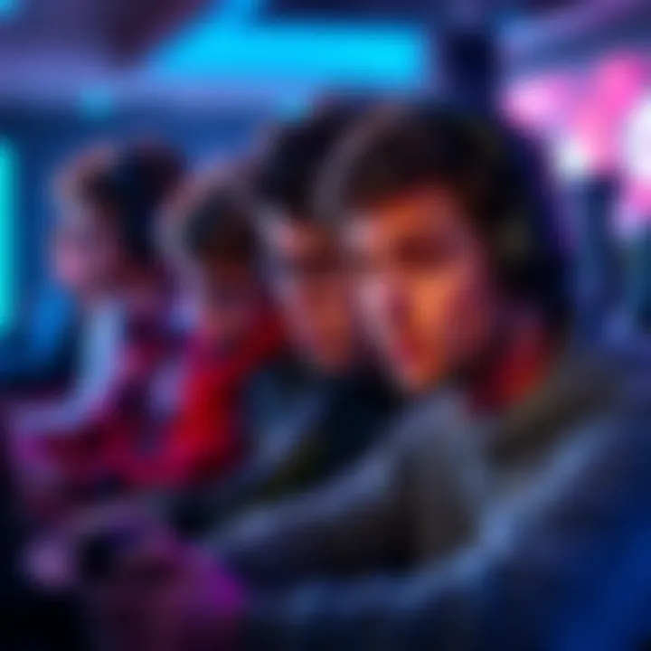 A group of gamers looking disinterested while playing video games, showing signs of burnout and fatigue.