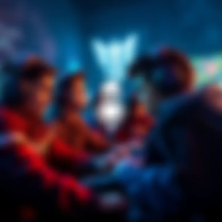 A group of gamers frustrated with microphone problems while playing Arc Raiders, showing the microphone icon activated but no sound is heard, highlighting the communication struggle in-game.