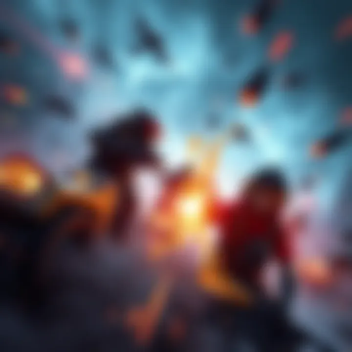 A group of players engaging in an exciting game, overriding various machines during intense action scenes with dynamic visuals.