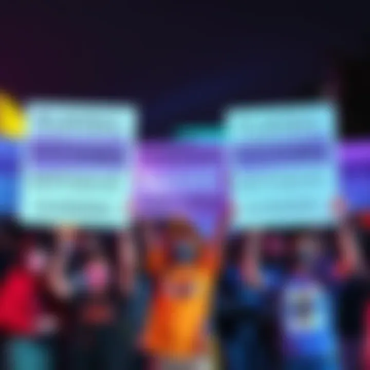 A group of gamers holding signs demanding action against inappropriate usernames in video games