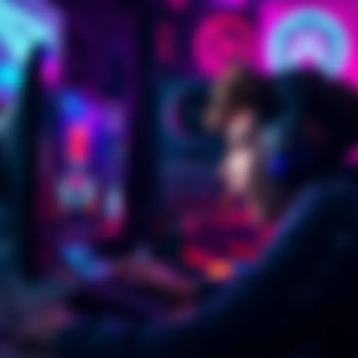 A shocked gamer looking at their screen displaying a rank drop from Diamond to Silver after winning a match, with gaming gear in the background.