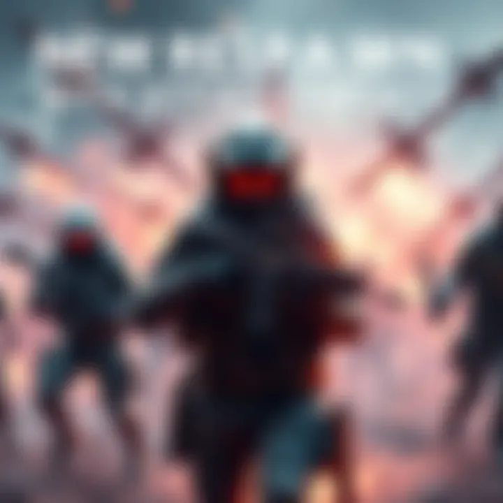 A gaming character respawning with weapon attachments during a battle scene