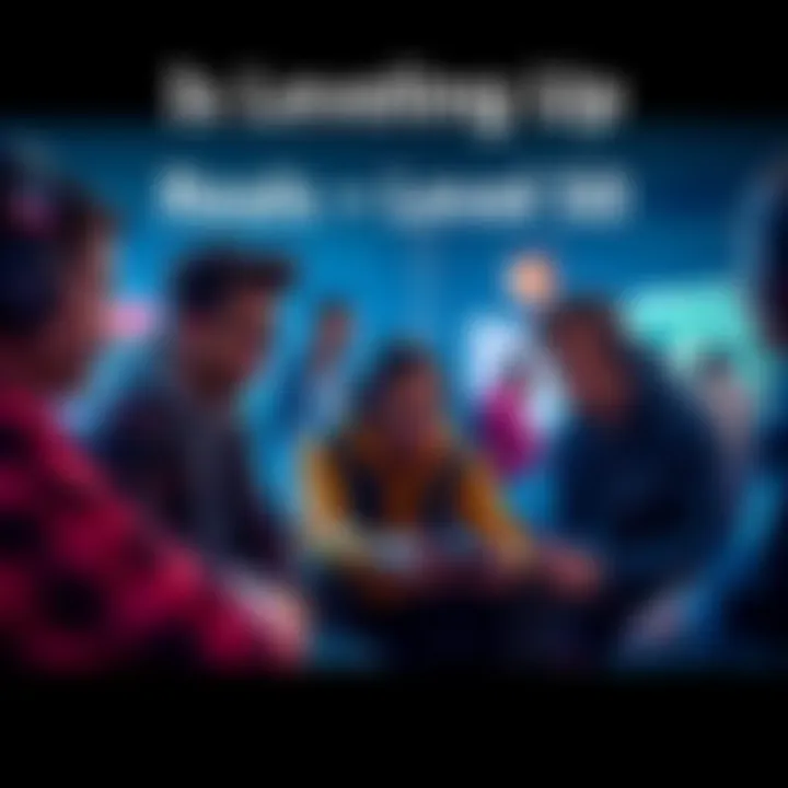 A group of game players discussing strategies while facing challenges at higher levels