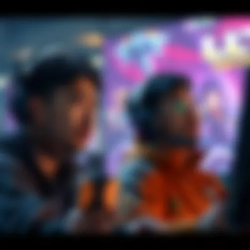 Two game players looking frustrated as they fail to perform in Iso's ULT, with game graphics in the background
