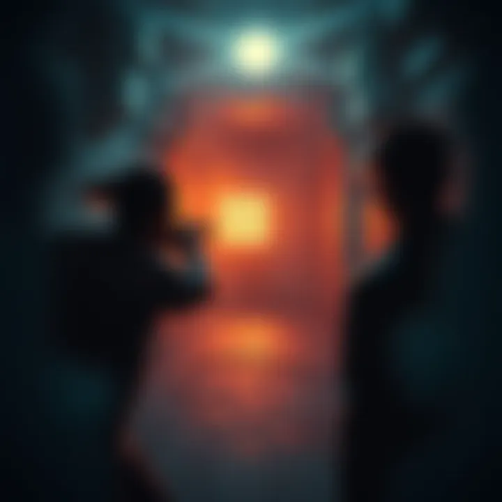 Players experiencing a chilling moment in the dark Toluca prison, showcasing a dramatic shift from cozy gameplay to a terrifying atmosphere.