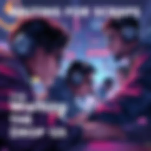 Gamers focused on the battlefield, observing for valuable card drops in a competitive setting