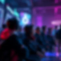 A group of gamers socializing in a virtual pre game lobby while waiting for matches