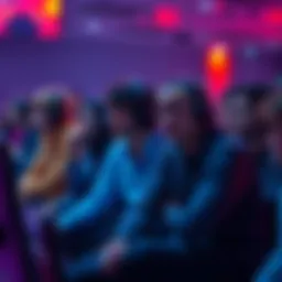 A group of players sitting and observing a gaming event without participating, showing expressions of frustration and confusion.