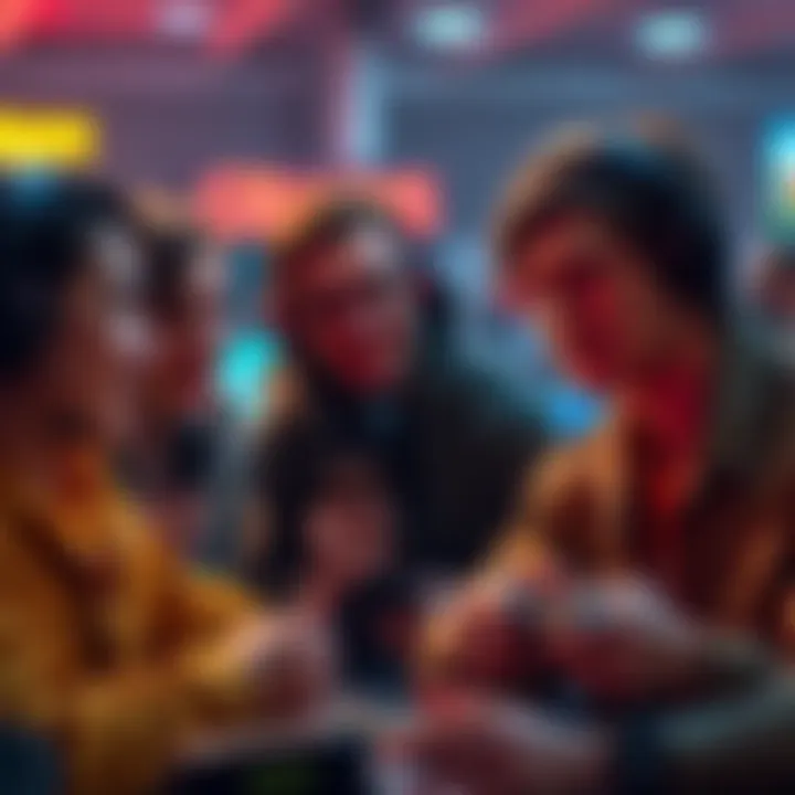 Players with In-Game Credits A group of video game players discussing their in-game credits, some looking excited to spend while others appear hesitant to part with theirs.