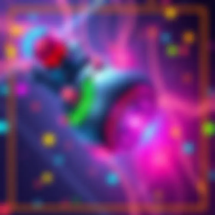 A creative and colorful design of a healing emitter skin showcasing vibrant patterns and playful elements, appealing to artists and gamers.