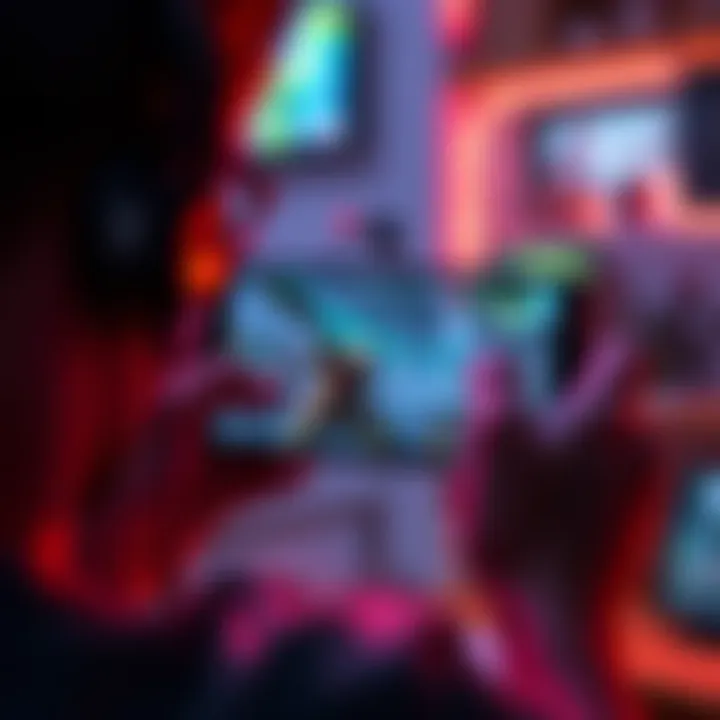 A person playing Dota 2 on an Android device, with the game displayed on the screen