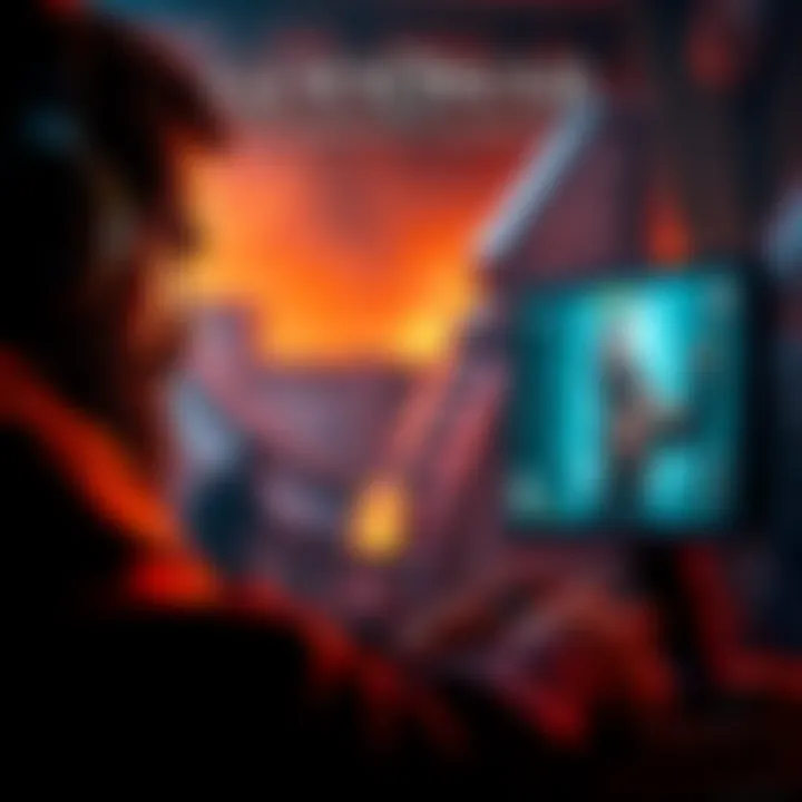 A gamer focused on the screen while playing God of War, showing emotional engagement with the game.