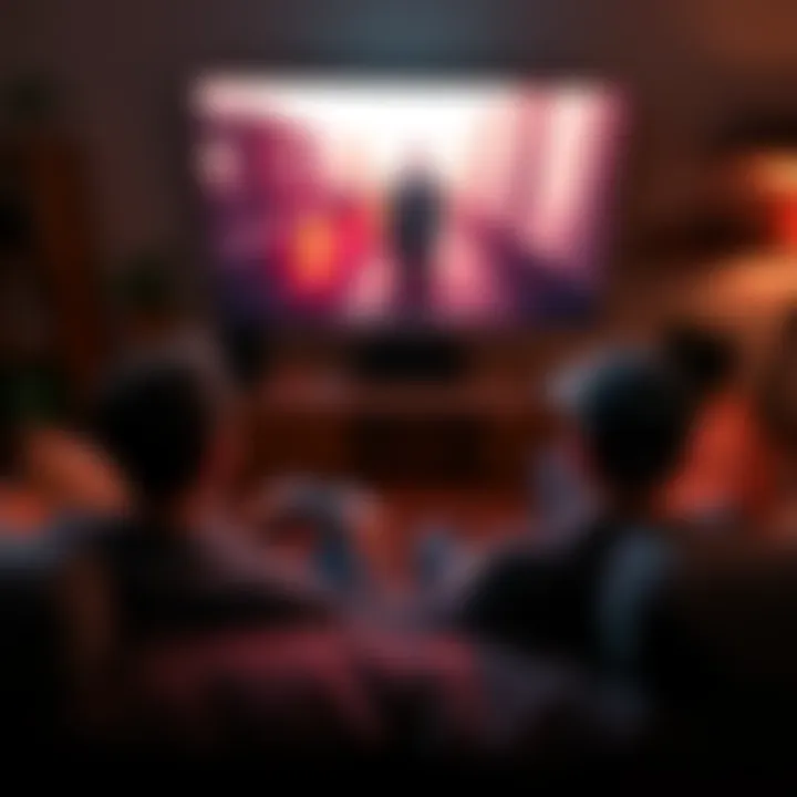 A person sits on a couch, focused on playing Hitman 2 on a gaming console, with a controller in hand and a large TV screen displaying the game.