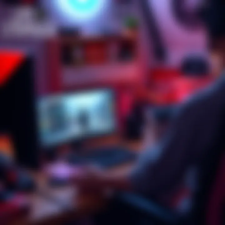 A person enjoying Life is Strange gameplay on a computer, surrounded by gaming accessories and snacks