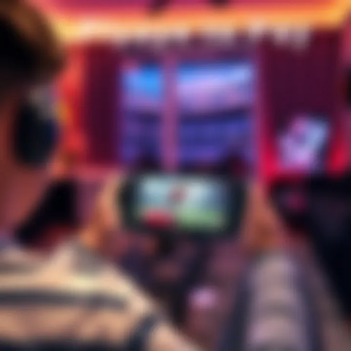 Playing PES on Steam Deck A person playing Pro Evolution Soccer on a Steam Deck handheld console in a cozy room