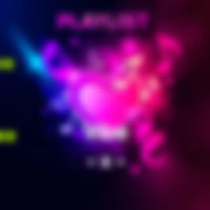 A colorful playlist cover with music notes and a heart symbol, representing Mercy's vibe and energy